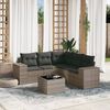 vidaXL 6-delige Loungeset met kussens poly rattan grijs