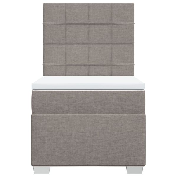 vidaXL Boxspring met matras stof taupe 100x200 cm