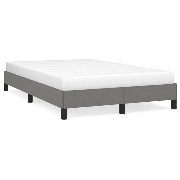 vidaXL Bedframe zonder matras 120x190 cm stof donkergrijs