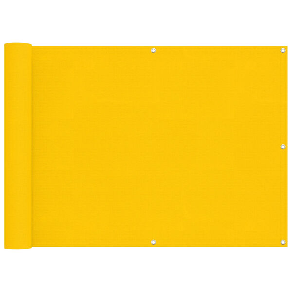 vidaXL Balkon Scherm Geel 75 x 200 cm PU gecoat oxford alu