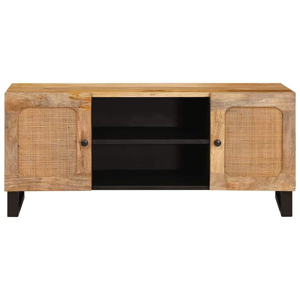 vidaXL TV-kast met plank Bruin 105 x 33 x 46 cm Massief Mango Hout