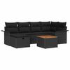 vidaXL Tuinbankenset 7 st Zwart Poly riet