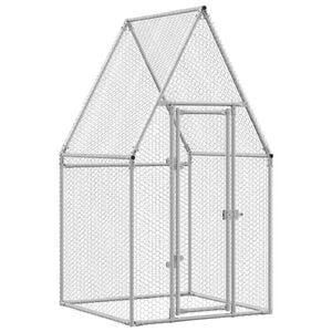 vidaXL Kippenhok 100x100x190 cm gegalvaniseerd staal zilverkleurig