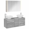 vidaXL Badkamermeubelset 4 st Grijs Sonoma Bewerkt hout en glas