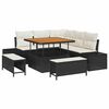 vidaXL Tuin Sofa Set met kussen 8 pcs Zwart Poly riet