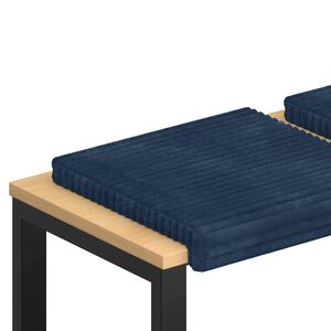 vidaXL Bankkussen 4 st Pluche Corduroy Marineblauw Diepte 35 cm