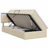vidaXL LED Opslagbed met Matras Cr&egrave;mekleurig 90 x 200 cm Stof
