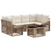 vidaXL Tuinbankenset 7 st Beige en Cr&egrave;me Wit poly rattan