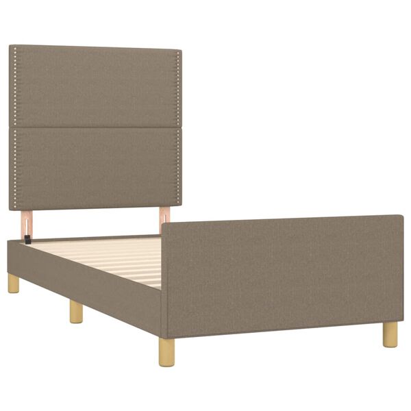 vidaXL Bedframe zonder matras 90x190 cm stof taupe