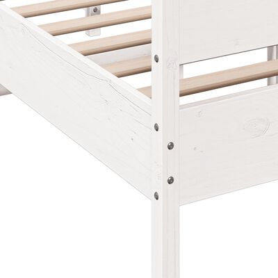 vidaXL Bedframe met hoofdbord massief grenenhout wit 120x200 cm