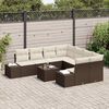 vidaXL Tuin Sofa Set met kussen 9 pcs Bruin en Cr&egrave;me poly rattan