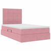 vidaXL Opbergbed met LED met matras Roze 120 x 190 cm Fluweel