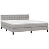 vidaXL Boxspring met matras stof lichtgrijs 160x200 cm