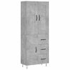 vidaXL Hoge kast 69,5x34x180 cm bewerkt hout betongrijs