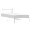 vidaXL Bedframe met hoofdbord metaal wit 107x203 cm