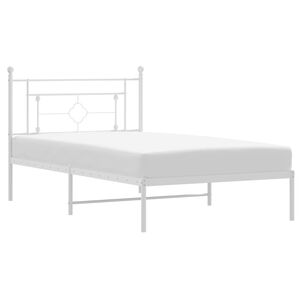 vidaXL Bedframe met hoofdbord metaal wit 107x203 cm