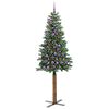 vidaXL Slanke Kerstboom Groen 210 cm PVC en massief dennenhout