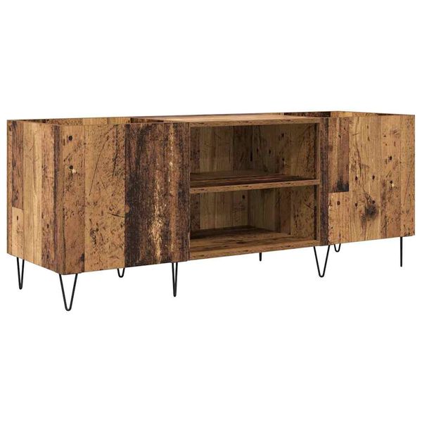 vidaXL Platenkast Oud Hout 121 x 38 x 48 cm Gemonteerd hout en ijzer