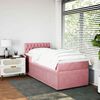 vidaXL Boxspring met matras fluweel roze 90x200 cm