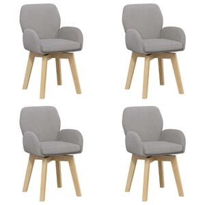 vidaXL Draai Eetstoelen 4 st Boucl&eacute; Lichtgrijs 54 x 58 x 87 cm