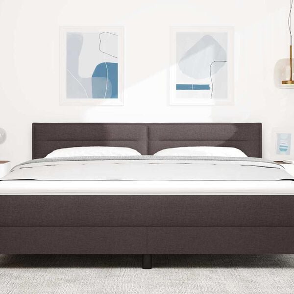 vidaXL Hoofdbord met hoofdeinde Donkerbruin 180 cm Nep Leer