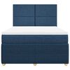 vidaXL Boxspring met matras stof blauw 140x200 cm