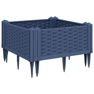 vidaXL Plantenbak met pinnen 42,5x42,5x28,5 cm polypropeen blauwgrijs