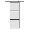 vidaXL Schuifdeur met beslag 76x205 cm gehard glas en aluminium