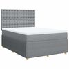 vidaXL Boxspring met matras stof lichtgrijs 140x190 cm