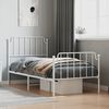 vidaXL Bedframe met hoofd- en voeteneinde metaal wit 90x190 cm