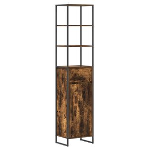 vidaXL Badkamer Kast met lade Rook Eik 40 x 30 x 180 cm Bewerkt hout