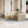 vidaXL 9-delige Loungeset met kussens poly rattan beige