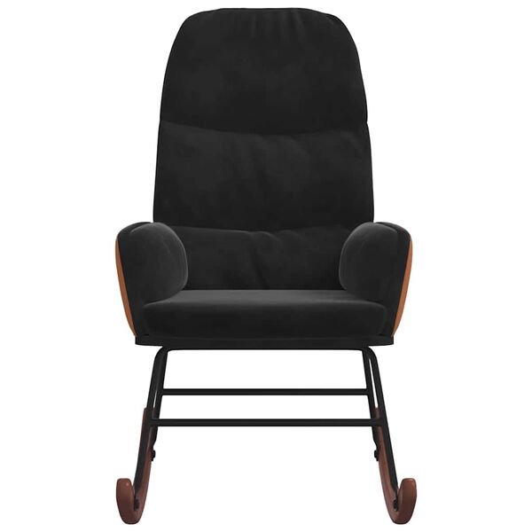 vidaXL Schommelstoel fluweel zwart