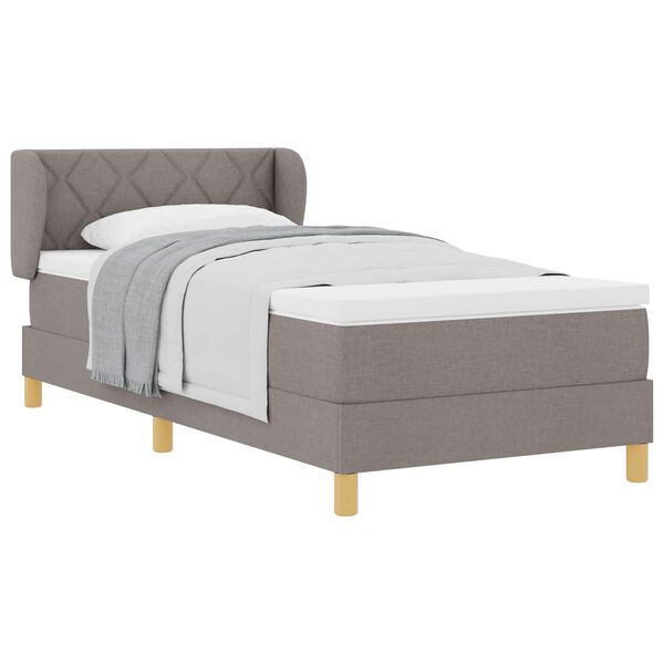 vidaXL Boxspringbed met matras met hoofdeinde Taupe 100 x 200 cm Stof