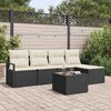 vidaXL Bankstel met kussen 6 pcs Zwart poly rattan