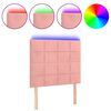 vidaXL Hoofdbord LED 80x5x118/128 cm fluweel roze