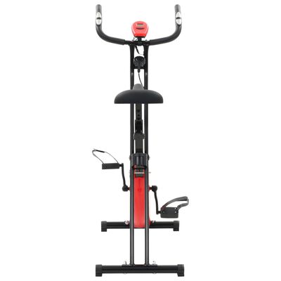 vidaXL Hometrainer X-bike magnetisch met hartslagmeter zwart en rood