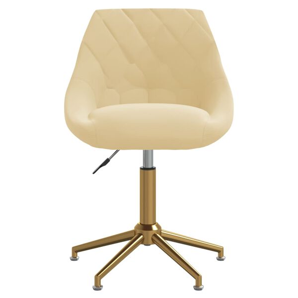 vidaXL Eetkamerstoel draaibaar fluweel cr&egrave;mekleurig