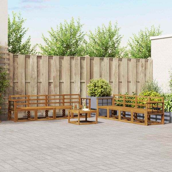 vidaXL Buiten bankenset 9 pcs Naturel Massief Acaciahout