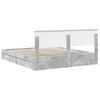 vidaXL Opslag bed met hoofdeinde Beton Grijs 200 x 200 cm Bewerkt hout