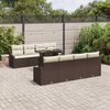 vidaXL Tuin Sofa Set met kussen met opslag 9 pcs Bruin poly rattan