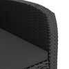vidaXL 5-delige Tuinset met kussens poly rattan zwart