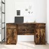 vidaXL Bureau met lade Gerookt eiken 140 x 49 x 76 cm Bewerkt hout