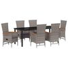 vidaXL Tuin eettafelset 7 st Grijs Gepoedercoat staal