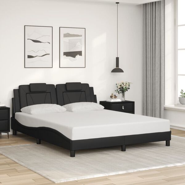 vidaXL Bedframe "Viana" zonder matras kunstleer zwart 160x200 cm