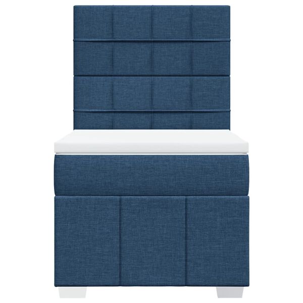 vidaXL Boxspring met matras stof blauw 100x200 cm