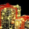 vidaXL Cadeau Doos met 60 LED 3 pcs Warmwit 20 x 20 x 20 cm Acryl