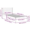 vidaXL Bedframe met hoofdeinde Wit 100 x 210 cm Massief grenenhout