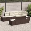 vidaXL Tuinbankenset met opslag 7 pcs Bruin en Cr&egrave;me poly rattan