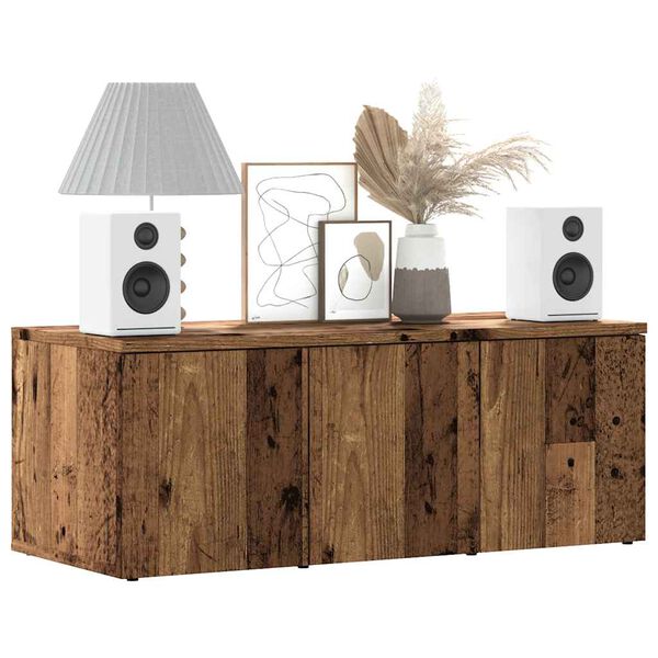 vidaXL Tv-meubel 80x34x30 cm bewerkt hout oud houtkleurig